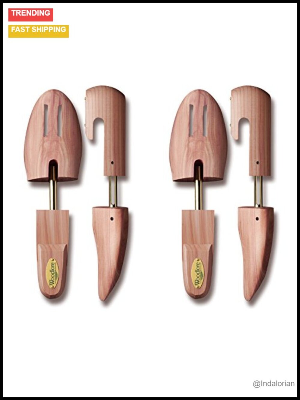 Woodlore Cedar Wood Shoe Trees 2 Pairs Adjustable Aromatic Made in USA